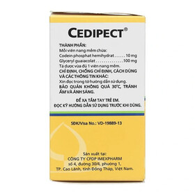 Thuốc Cedipect - Điều trị triệu chứng ho khan, kích ứng , long đờm (10 Vỉ x 10 Viên)