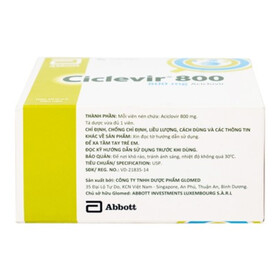 Thuốc Ciclevir 800 mg: Điều trị nhiễm virus Herpes Simplex và Zona