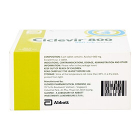 Thuốc Ciclevir 800 mg: Điều trị nhiễm virus Herpes Simplex và Zona
