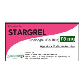 Thuốc Stargrel 75mg - Chống kết tập tiểu cầu dự phòng đột quỵ, nhồi máu cơ tim (Hộp 10 vỉ x 10 viên)