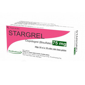 Thuốc Stargrel 75mg - Chống kết tập tiểu cầu dự phòng đột quỵ, nhồi máu cơ tim (Hộp 10 vỉ x 10 viên)