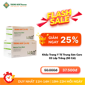 Khẩu Trang Y Tế Trung Sơn Care 03 Lớp Trắng (50 Cái)