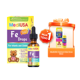 Thực phẩm bảo vệ sức khỏe MediUSA Fe Drops bô sung sắt cho cơ thể (30ml)