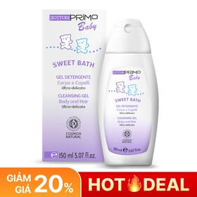 Sữa tắm gội cho bé DottorPrimo Baby Sweet Bath làm sạch nhẹ nhàng và cung cấp độ ẩm cho tóc và da bé (150ml)