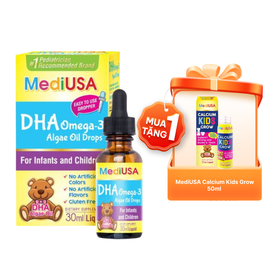 DHA nhỏ giọt Mediusa Dha Omega 3 hỗ trợ phát triển trí não, cải thiện thị lực (Chai 30ml)