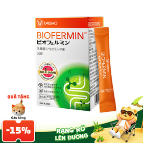 Thực phẩm bảo vệ sức khoẻ Biofermin bổ sung lợi khuẩn đường ruột, cải thiện hệ vi sinh đường ruột (Hộp 30 gói)