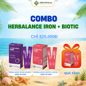 Combo Thực phẩm bảo vệ sức khoẻ Herbalance IRON + BIOTIC