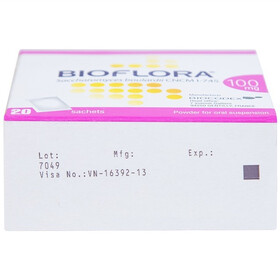 Bột pha hỗn dịch uống Bioflora 100mg phòng và điều trị tiêu chảy (Hộp 20 gói)