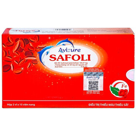 Thuốc Safoli Avisure phòng và điều trị thiếu sắt, acid folic cho thai phụ (2 vỉ x 15 viên)