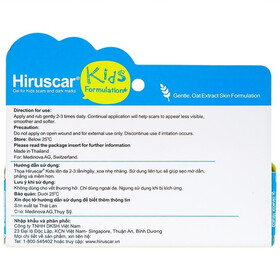 Gel Hiruscar Kids Formulation cải thiện sẹo, vết thâm cho bé (10g)