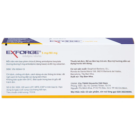 Thuốc Exforge 5mg/80mg điều trị tăng huyết áp (2 vỉ x 14 viên)