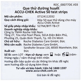 Que thử đường huyết Accu-Chek Active (50 que)