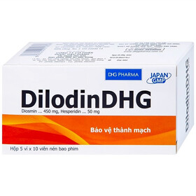 Thuốc Dilodin hỗ trợ điều trị bệnh trĩ cấp và mạn tính (5 vỉ x 10 viên)