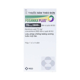 Thuốc Fosamax Plus 70mg/2800IU điều trị và phòng loãng xương (1 vỉ x 4 viên)