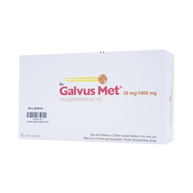 Thuốc Galvus Met 50mg/1000mg Novartis điều trị đái tháo đường type 2 (6 vỉ x 10 viên)