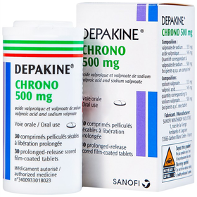 Thuốc Depakine 500mg trị các thể động kinh, trị và dự phòng hưng cảm (30 viên)