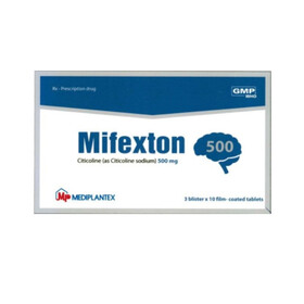 Thuốc Mifexton 500mg điều trị sa sút trí tuệ, tai biến mạch máu não (3 vỉ x 10 viên)