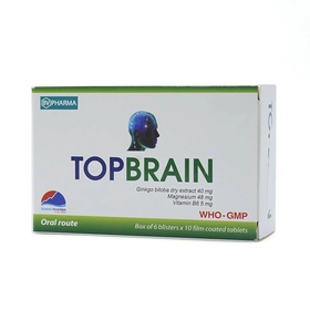 Thuốc Topbrain BV Pharma điều trị rối loạn tuần hoàn não (6 vỉ x 10 viên)