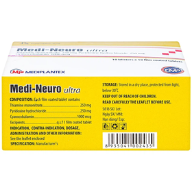 Thuốc Medi-Neuro Ultra Mediplantex điều trị rối loạn thần kinh (10 vỉ x 10 viên)