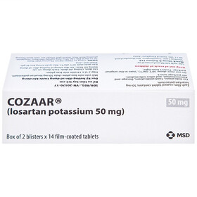 Thuốc Cozaar 50mg MSD điều trị tăng huyết áp (2 vỉ x 14 viên)