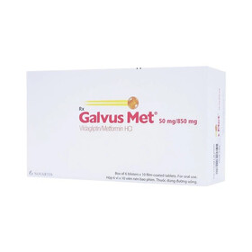 Thuốc Galvus Met 50mg/850mg Novartis điều trị đái tháo đường tuýp 2 (6 vỉ x 10 viên)