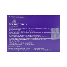 Thuốc Nexium Mups 20mg trị trào ngược dạ dày, thực quản (2 vỉ x 7 viên)