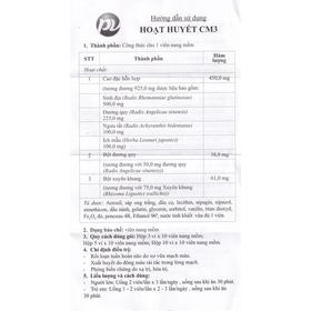 Thuốc Hoạt Huyết CM3 điều trị rối loạn tuần hoàn não do xơ vữa mạch máu ( 30 viên)