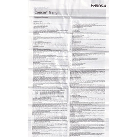 Thuốc Concor 5mg Merck điều trị tăng huyết áp (3 vỉ x 10 viên)