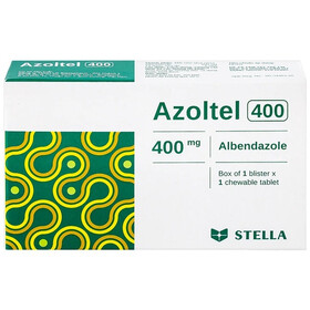 Thuốc Azoltel 400mg điều trị nhiễm một hoặc nhiều loại ký sinh trùng đường ruột (Hộp 1 Vỉ x 1 Viên)