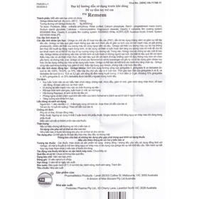 Thuốc Remem 120mg Probiotec hỗ trợ tăng cường tuần hoàn máu não (4 vỉ x 15 viên)