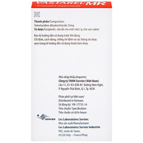 Thuốc Vastarel MR 35mg điều trị đau thắt ngực (2 vỉ x 30 viên)