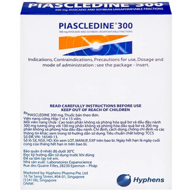 Thuốc Piascledine 300mg điều trị triệu chứng thoái hóa khớp hông và gối (hộp 1 vỉ x 15 viên)