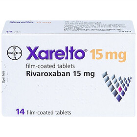 Thuốc Xarelto 15mg dự phòng đột quỵ và thuyên tắc mạch toàn thân (hộp 1 vỉ x 14 viên)