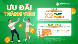 Ưu đãi đặc biệt dành riêng cho khách hàng thành viên Trung Sơn