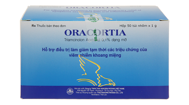 Thuốc Oracortia Thai Nakorn Patana giảm tạm thời triệu chứng viêm nhiễm khoang miệng (50 gói )