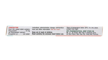 Thuốc Rosuliptin 10mg trị rối loạn lipid máu (1 vỉ x 10 viên)