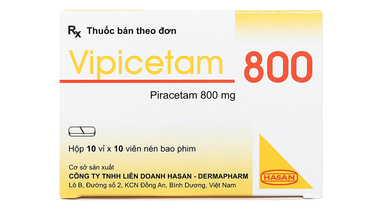 Thuốc điều trị các triệu chứng chóng mặt, đột quỵ Vipicetam 800 Hassan (10 vỉ x 10 viên)