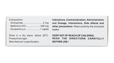 Thuốc CoMiaryl 2mg/500mg điều trị đái tháo đường type 2 (3 vỉ x 10 viên)