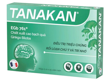 Thuốc Tanakan 40mg điều trị triệu chứng rối loạn nhận thức ở người lớn tuổi (2 vỉ x 15 viên)