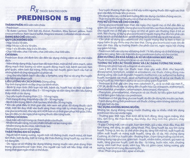 Thuốc Prednison 5mg Domesco điều trị viêm khớp dạng thấp, lupus ban đỏ (100 viên)