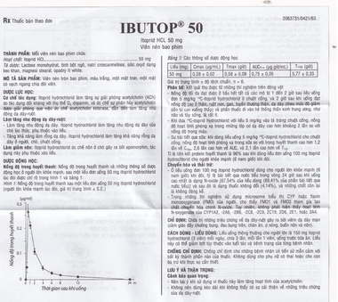 Thuốc Ibutop 50 điều trị viêm dạ dày, chướng bụng, đau bụng, chán ăn, ợ nóng (2 vỉ x 10 viên)