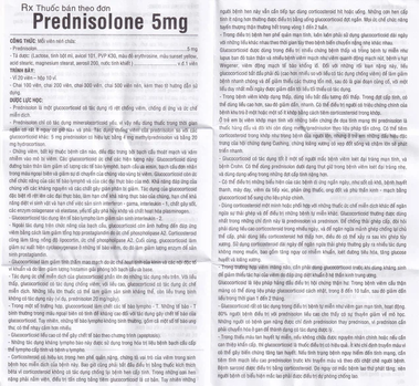 Thuốc Prednisolone 5mg TV.Pharm chống viêm, chống dị ứng và ức chế miễn dịch (10 vỉ x 20 viên)