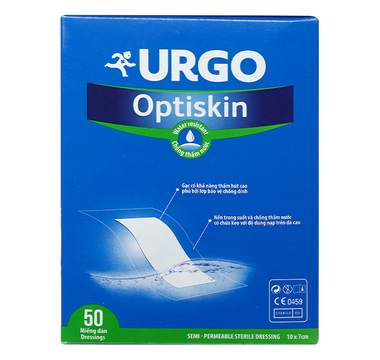 Băng cá nhân bán thấm, tiệt trùng Urgo Optiskin (10 x 7cm)  50 miếng