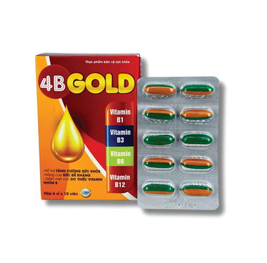 Viên nang mềm bổ sung vitamin thiết yếu cho cơ thể 4B Gold hỗ trợ tăng cường hấp thu dưỡng chất, nâng cao sức khỏe (hộp 6 vỉ x 10 viên)