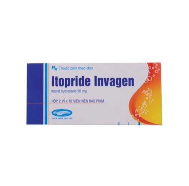 Thuốc Itopride Invagen điều trị viêm dạ dày, chướng bụng, đau bụng, chán ăn, ợ nóng (2 vỉ x 10 viên)