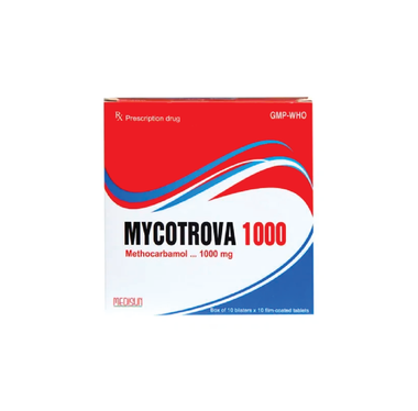 Thuốc Mycotrova 1000mg điều trị ngắn hạn cơn đau, co thắt cơ, bong gân (10 vỉ x 10 viên)