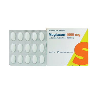 Thuốc Meglucon 1000mg Hỗ Trợ Điều Trị Bệnh Đái Tháo Đường Tuýp 2 (Hộp 2 Vỉ X 15 Viên)