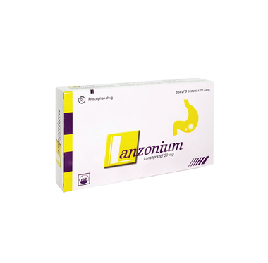 Thuốc Lanzonium 30mg hỗ trợ điều trị viêm loét dạ dày, tá tràng, thực quản (Hộp 30 viên)