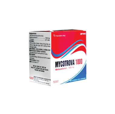 Thuốc Mycotrova 1000mg điều trị ngắn hạn cơn đau, co thắt cơ, bong gân (10 vỉ x 10 viên)