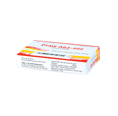 Thuốc PYME ABZ 400MG hỗ trợ điều trị nhiễm một hoặc nhiều loại ký sinh trùng đường ruột (Hộp 1 viên)